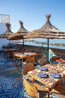 Essaouira Prints: Restaurant by the sea, Essaouira, Morocco