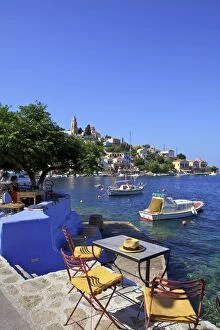 Mansion Gallery: Restaurant In Symi Harbour, Symi, Dodecanese, Greek Islands, Greece, Europe