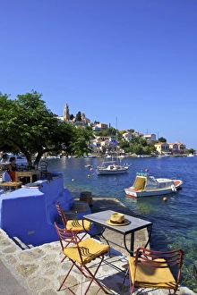 Images Dated 14th June 2015: Restaurant In Symi Harbour, Symi, Dodecanese, Greek Islands, Greece, Europe