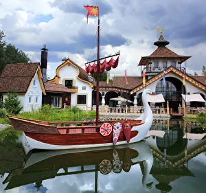 Restaurant in traditional Russian style, Solotcha, Ryazan, Russia