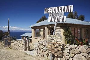 Images Dated 14th November 2012: Restaurant in village of Cha lla, Isla del Sol (Island of the Sun), Lake Titicaca