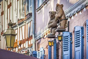 Alley Prints: Restaurant zum Baren at Hochster Schlossplatz, Hesse, Germany