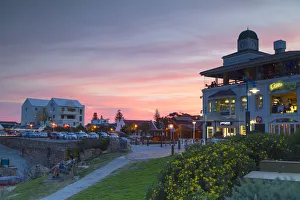 Restaurants at sunset, Hermanus, Western Cape, South Africa