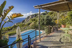 Capri Prints: Resting place with a view in Anacapri, Capri, Gulf of Naples, Campania, Italy