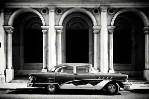 Havana Centro Prints: Restored classic American car parked on a street in Havana Centro, Havana, Cuba, Caribbean