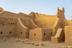 Restored mud brick buildings, At-Turaif World Heritage Site, Diriyah, Riyadh, Saudi Arabia