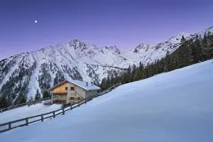 Revo alm at night Europe, Italy, Trentino Alto Adige region, Trento district, Non valley
