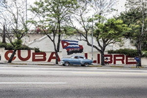 Vedado Prints: Revolutionary sign on Calle 23, Vedado, Havana, Cuba