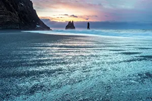 Vik Y Myrdal Prints: The Reynisdrangar rock stacks at dawn
