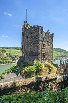Images Dated 11th July 2019: Rheinsteincastle with river Rhein near Bingen, Rhine valley, Rhineland-Palatinate