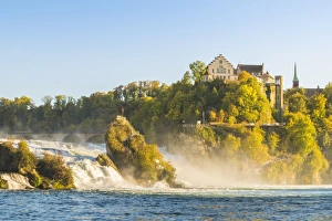 Images Dated 13th October 2017: Rhine Falls (Rheinfall) and Laufen Castle, Schaffhausen, Switzerland