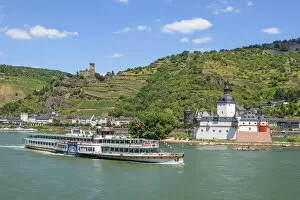 Images Dated 11th July 2019: Rhine with Pfalzgrafenstein and Gutenfels castles, Kaub, Rhine valley