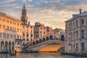 Tourists Gallery: Rialto bridge, Venice, Veneto, Italy