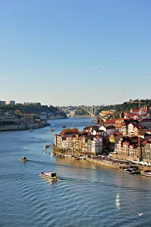 Oporto Prints: Ribeira district, facing the Douro river, a Unesco World Heritage Site. Oporto, Portugal