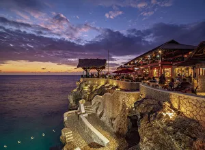 West Indies Gallery: Ricks Cafe at dusk, West End, Negril, Westmoreland Parish, Jamaica