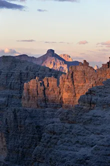 Sella Group Prints: Ridges of dolomites illuminated at sunset