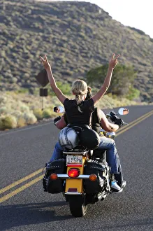 Harley Prints: Riding Motor bike, Flagstaff, Arizona, USA MR