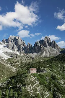 Cadore Prints: Rifugio Berti hut on Vallon Popera and Passo della Sentinella mountain pass