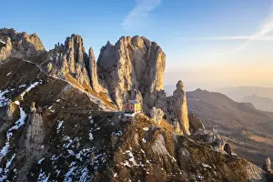 Grigne Prints: Rifugio Rosalba & Grignetta (Grigna Meridionale) with Torre Cinquantenario and Torre Cecilia at sunset