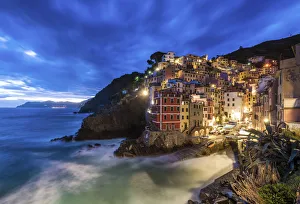 Liguria Gallery: Riomaggiore at Night, Cinque Terre, Liguria, Italy