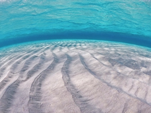 Cayman Prints: Rippled sand on the ocean floor on Grand Cayman, Cayman Islands, British West Indies