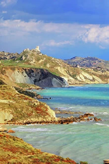 Images Dated 12th June 2023: Riserva Naturale di Punta Bianca coastline, Palma di Montechiaro, Agrigento, Sicily, Italy