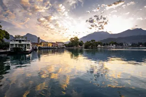 Riva del Garda at sunrise, Garda Lake, Trentino Alto Adige, Italy