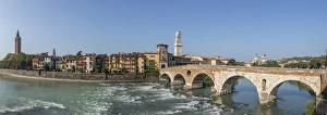 River Adige & Ponte Pietra, Verona, Veneto, Italy