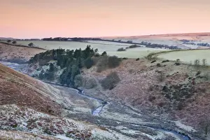 River Barle in the Cornham Brake valley on a frosty winter morning, Simonsbath