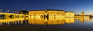 Night Time Prints: River Garonne Reflections at Night, Toulouse, Occitaine, France