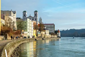 Passau Prints: river Inn in Passau. Europe, Germany, Passau, Bavaria district