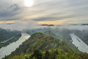 Images Dated 26th September 2018: River Mosel with Ponderich, former cloister Marienburg and Zell, Mosel valley