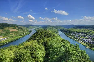 River Mosel with Punderich, former cloister Marienburg and Zell, Rhineland-Palatinate