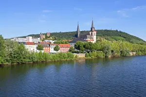 Nahe Prints: River Nahe with Bingen with St. Martin basilique and Klopp castle, Nahe valley