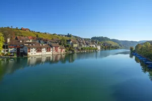 River Rhine with Eglisau, Zurich, Switzerland