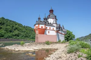 River Rhine Prints: River Rhine with Pfalzgrafenstein Castle