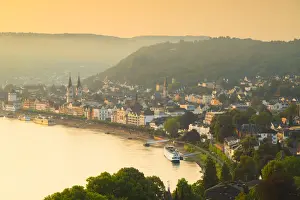 River Rhine at sunrise, Boppard, Rhineland-Palatinate, Germany