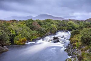 Connacht Province Prints: A river runs through the countryside, Connemara, County Galway, Connacht province