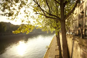 River Seine Prints: River Seine and Ile St. Louis, Paris, France