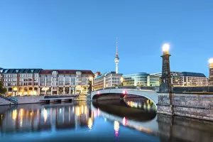 River Spree and Television tower, Berlin, Germany