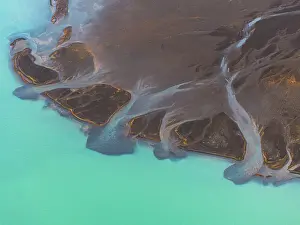 Sudurland Prints: River in the summer day along the icleandic southern coast, Iceland