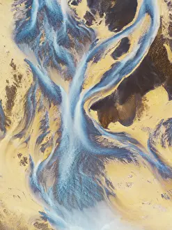 Beauty Prints: River in the summer day along the icleandic southern coast, Iceland