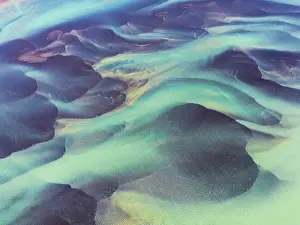 Southern Coast Prints: River texture along Icelandic southern coast due to global warming, Iceland