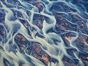 Southern Coast Prints: River texture along Icelandic southern coast due to global warming, Iceland