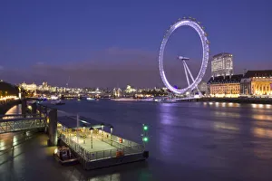 River Thames and Millennium Wheel, London, England