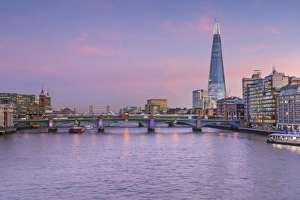 London Prints: River Thames, Southwark Bridge and The Shard, London, England, UK