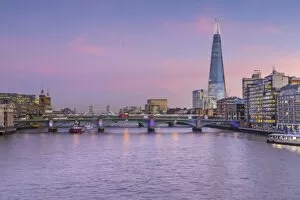 London Gallery: River Thames, Southwark Bridge and The Shard, London, England, UK