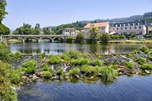 Images Dated 25th August 2020: The river Vez at the historic center of Arcos de Valdevez, Alto Minho, Portugal