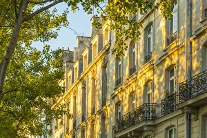 Riverfront Prints: Riverfront buildings at sunrise, Ile de la Cite, Paris, France