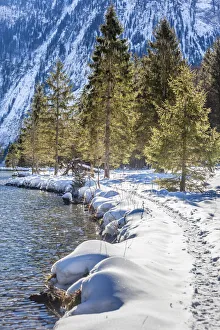 Koenigssee Prints: Riverside path at St. Bartholomae am Koenigssee, Upper Bavaria, Bavaria, Germany